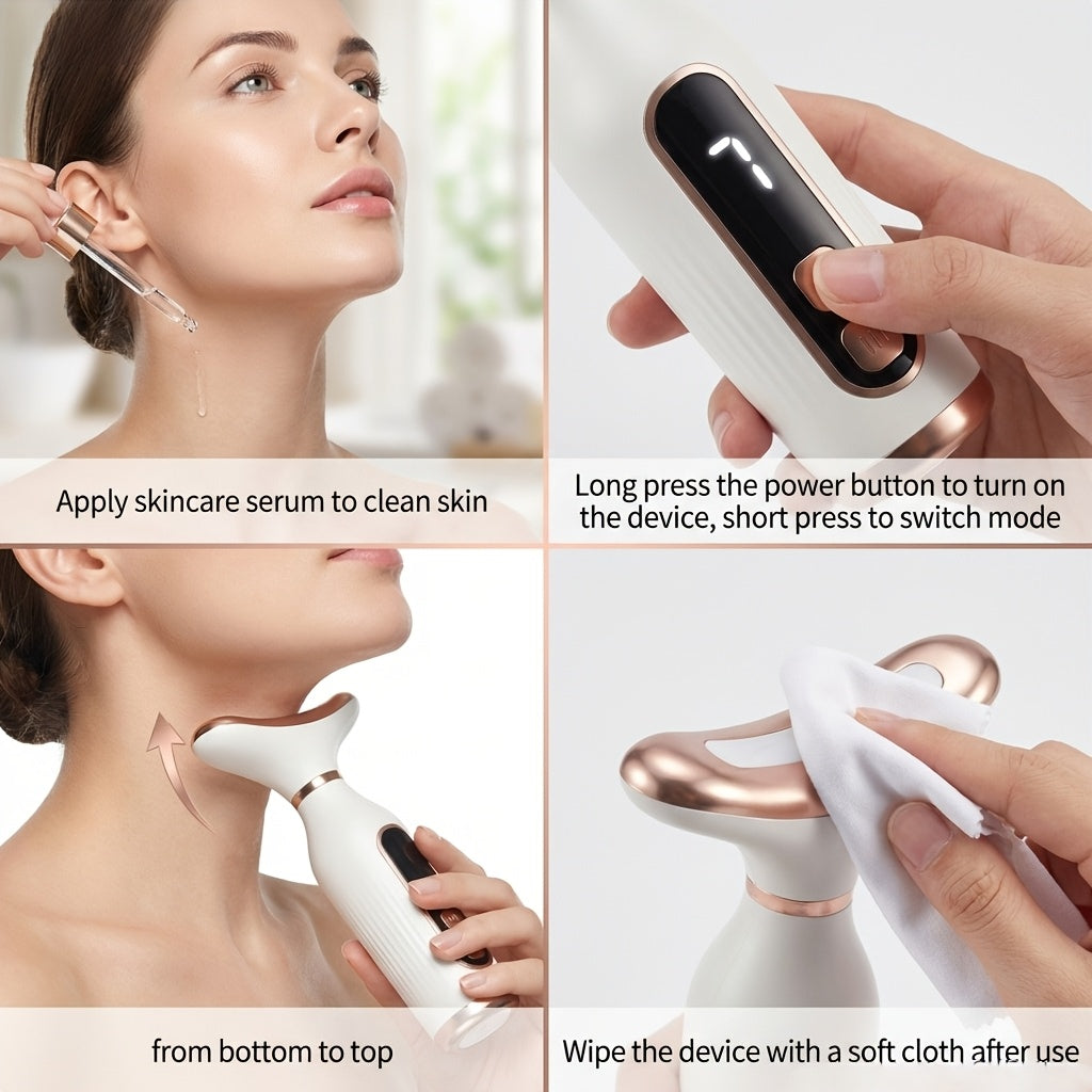 LED Facial & Neck Massager – 7 Modes USB Rechargeable Face Sculpting Device