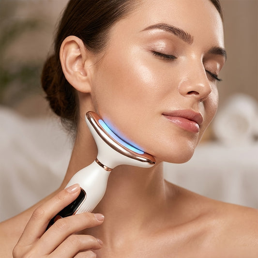 LED Facial & Neck Massager – 7 Modes USB Rechargeable Face Sculpting Device