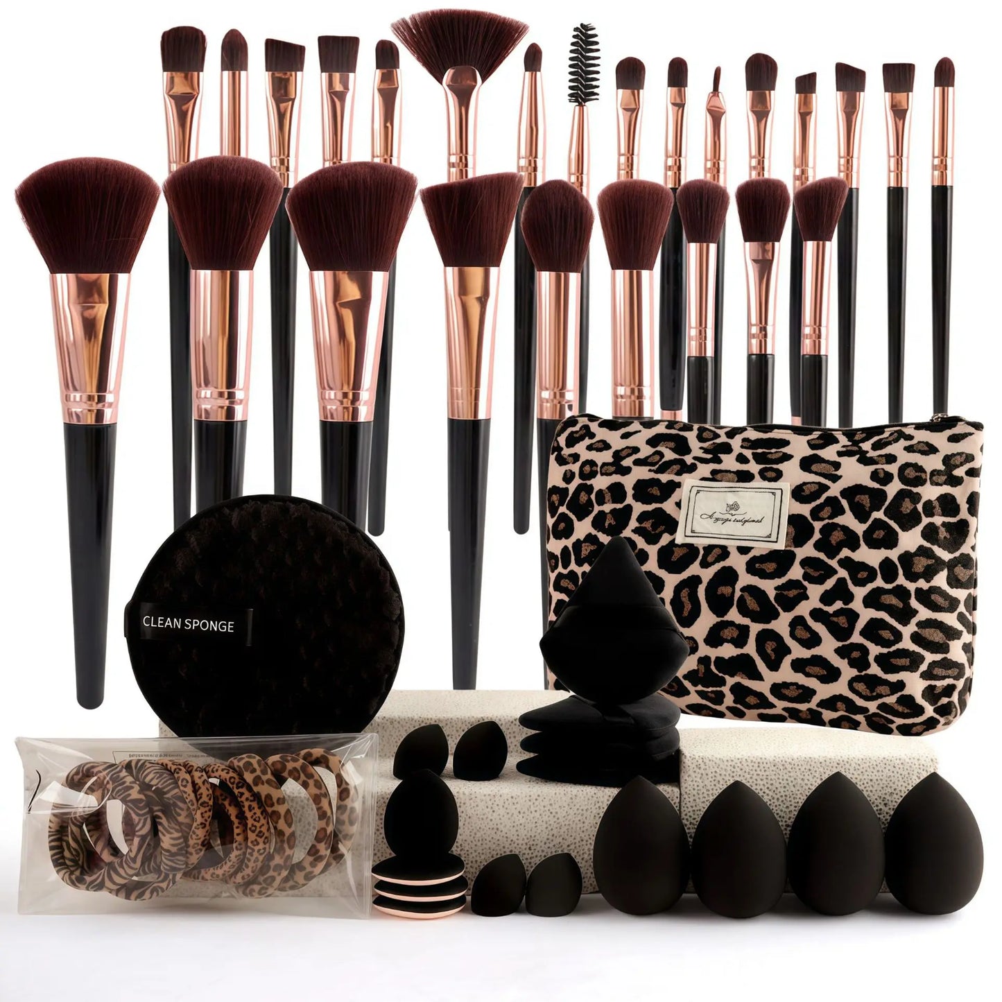 Chic Fragrance Makeup Brush Set Travel Cosmetic Bag Kit