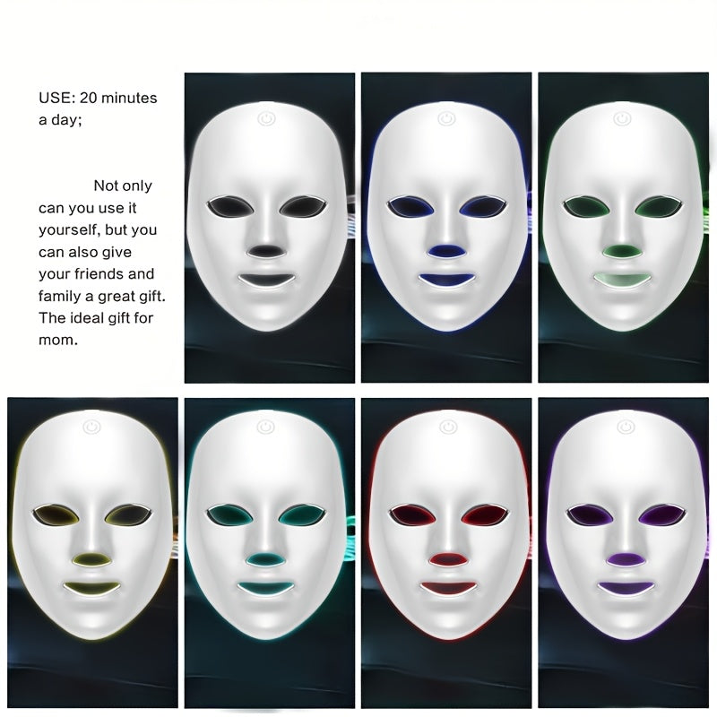7 Color LED Facial Mask – 7 In 1 Face & Neck Beauty Device