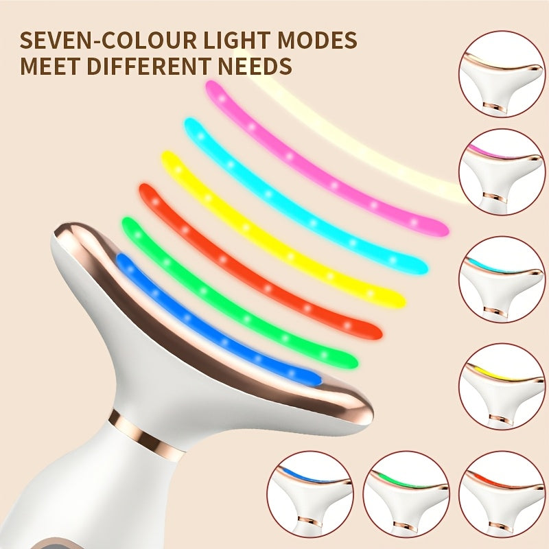LED Facial & Neck Massager – 7 Modes USB Rechargeable Face Sculpting Device