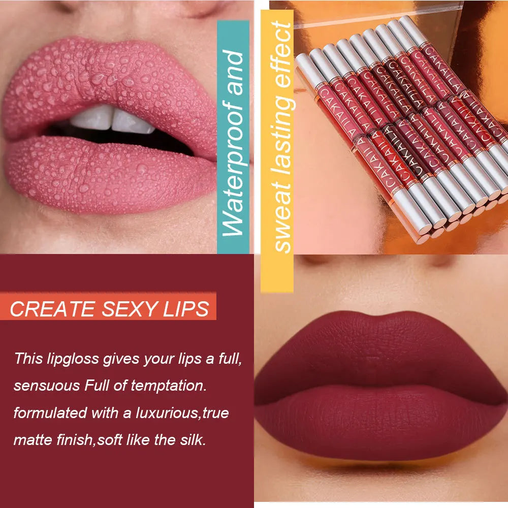 3-12PCS Matte Lipstick Set – Waterproof Long Lasting Velvet Lip Gloss Kit 💄