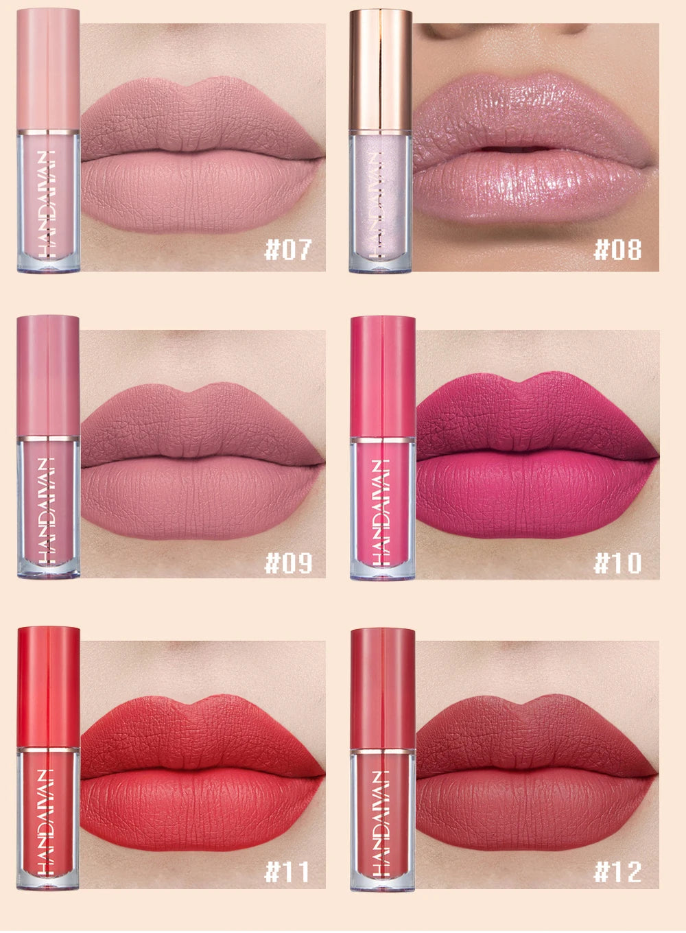 12-Color Velvet Matte Lip Gloss Set - Liquid Lipstick Gift Box Set, Non-Sticky Lip Gloss