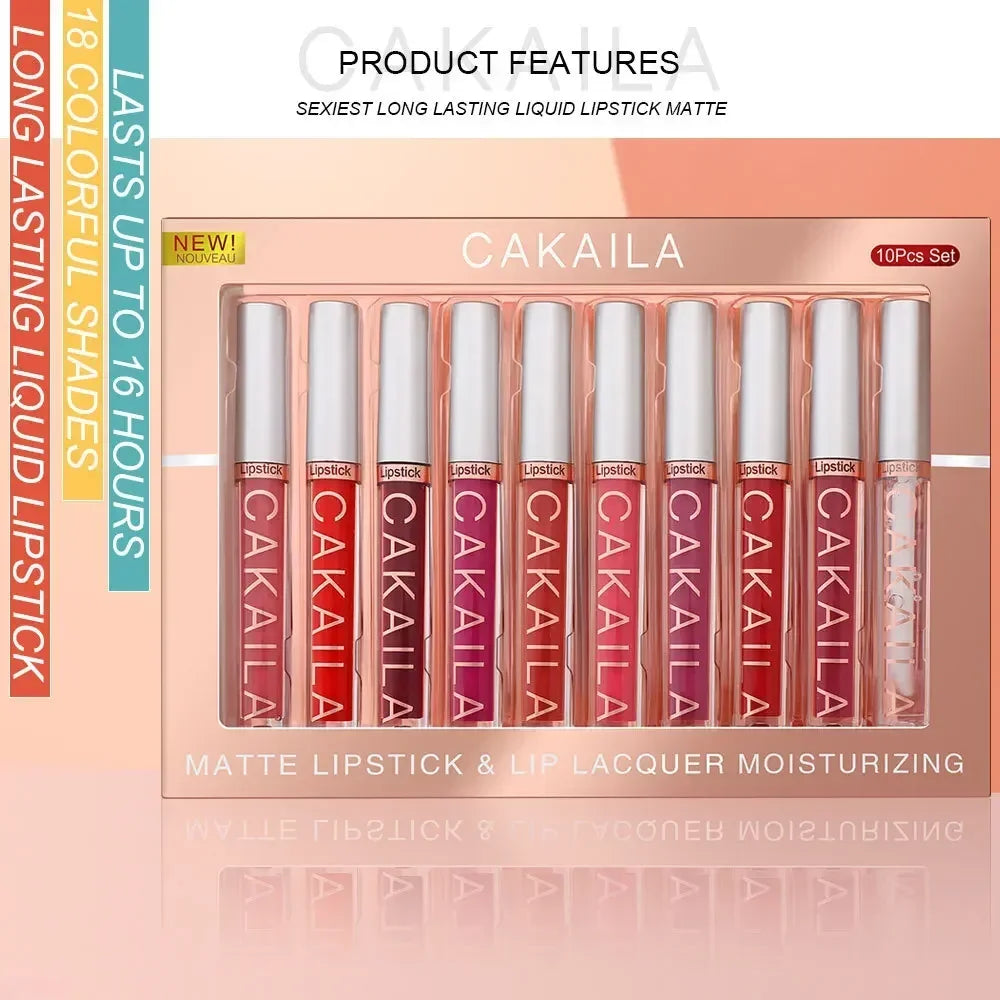 3-12PCS Matte Lipstick Set – Waterproof Long Lasting Velvet Lip Gloss Kit 💄