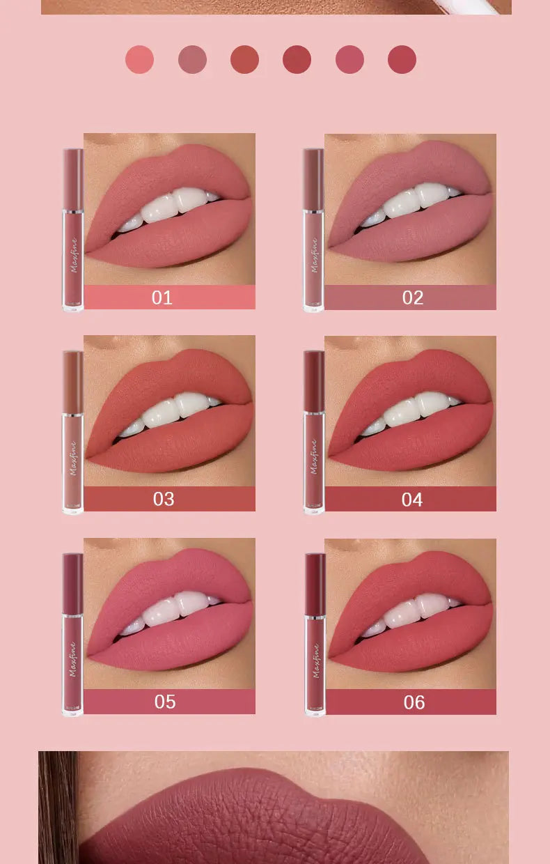 6 Color Matte Lip Gloss Set – Waterproof Long Lasting Moisturizing Lipstick Gift Box