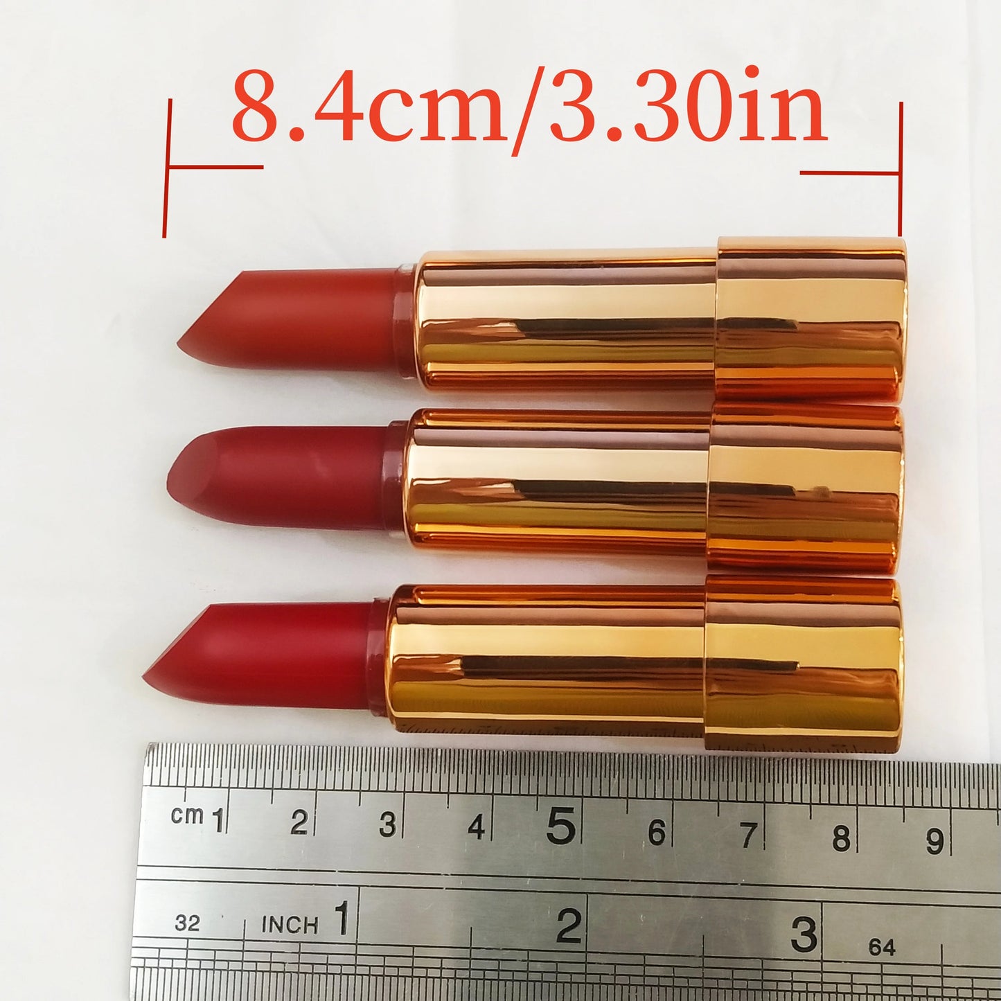 3 Color Matte Lipstick Set with Silver Chain Bag – Waterproof Long Lasting Lip Makeup 💄