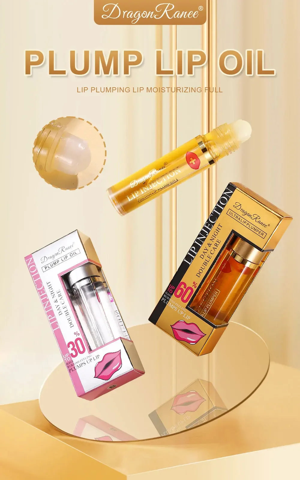 Instant Lip Plumper Oil – Hydrating Volumizing Gloss Serum 💋