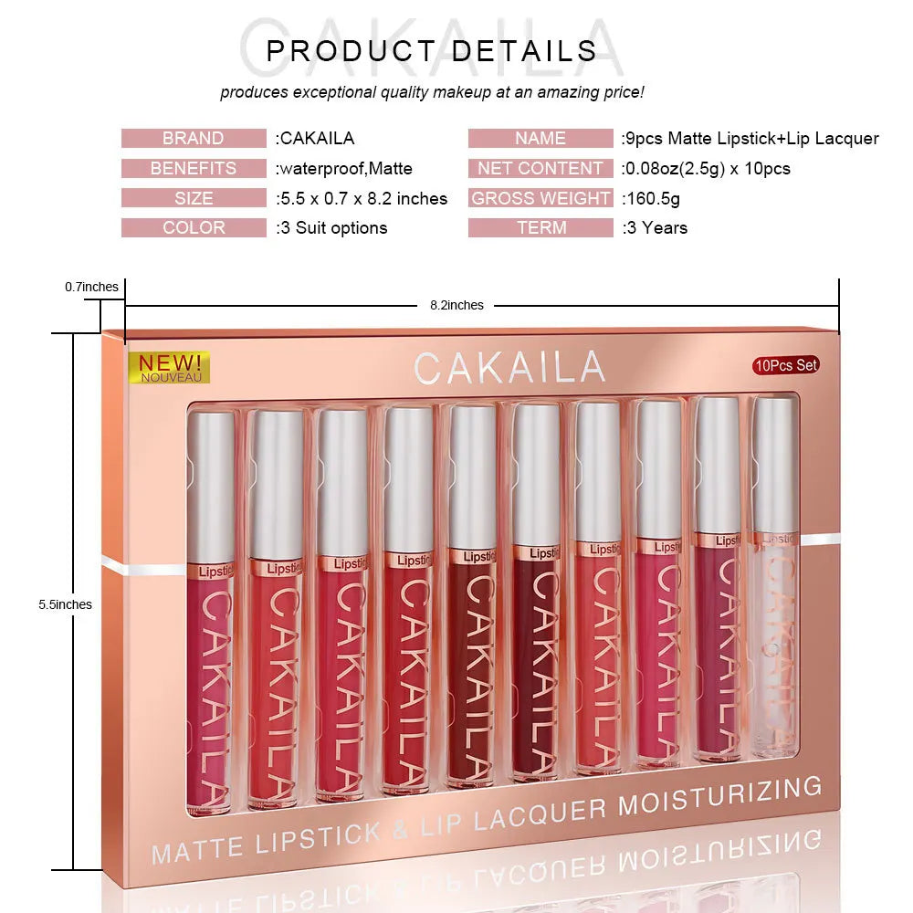 3-12PCS Matte Lipstick Set – Waterproof Long Lasting Velvet Lip Gloss Kit 💄