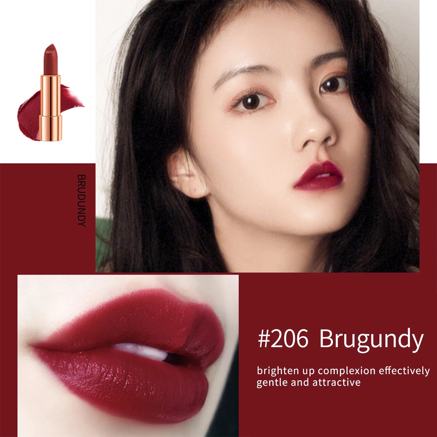 3 Color Matte Lipstick Set with Silver Chain Bag – Waterproof Long Lasting Lip Makeup 💄