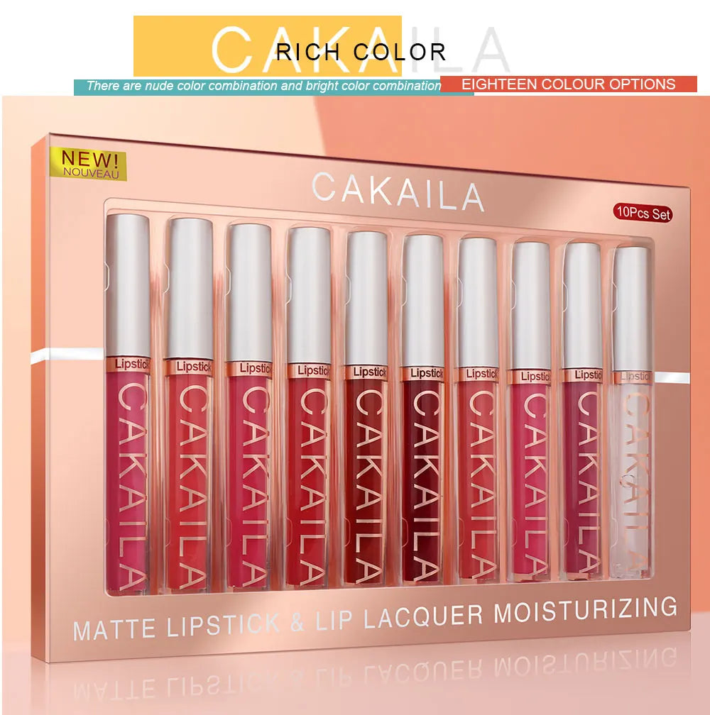 10PCS Matte Lipstick Set – Long Lasting Waterproof Velvet Lip Gloss Kit