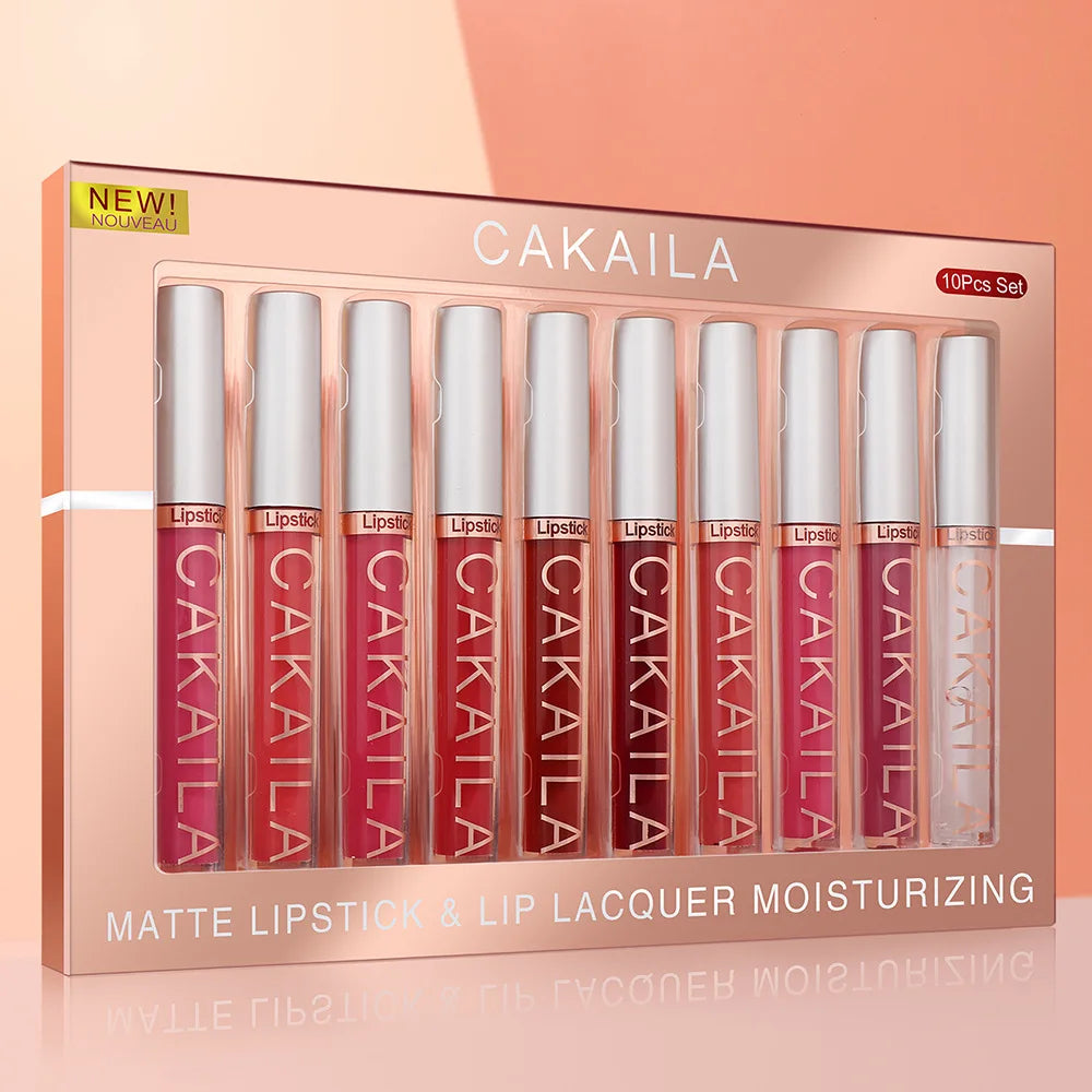 10PCS Matte Lipstick Set – Long Lasting Waterproof Velvet Lip Gloss Kit