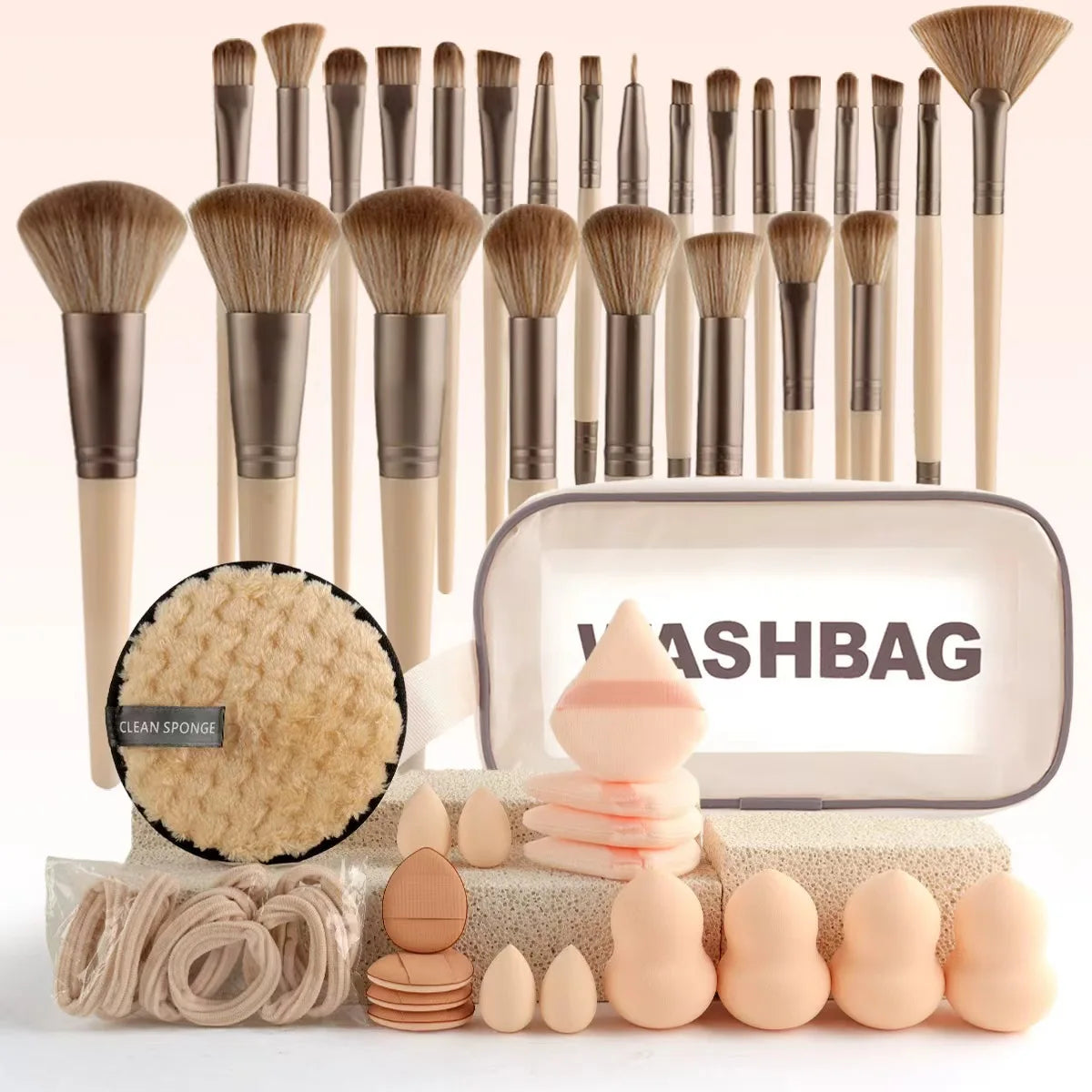 Chic Fragrance Makeup Brush Set Travel Cosmetic Bag Kit
